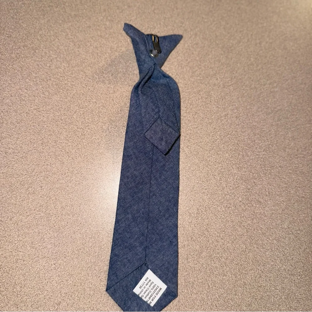 Toddler boys clip on tie blue